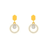 22k Yellow Cubic Zirconia Stud Dangler Earrings with gold weight of 3.57g